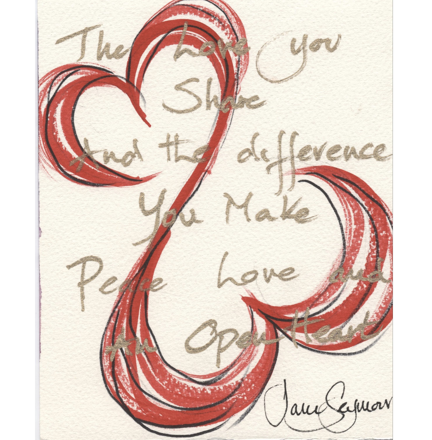 Silent Auction Jubilee #4 The art of Jane Seymour: Open Heart Icon XCVIII (Framed) 
Golden Legacy of the Open Heart 
This exquisite piece bears the iconic: Open Hearts Logo, a symbol created to embody compassion, resilience and the belief that an ope