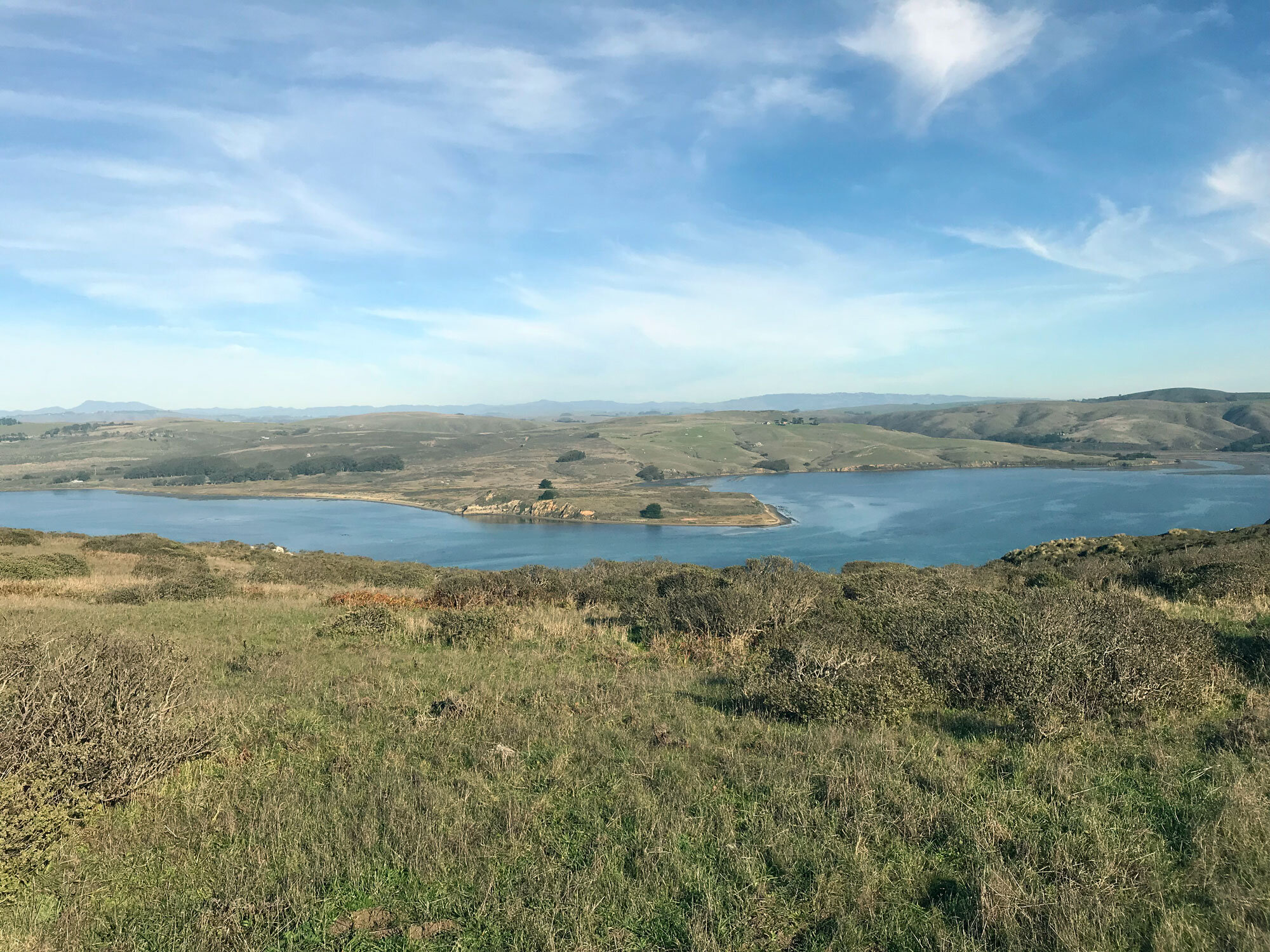 view of the ocean end of Tomales Bay