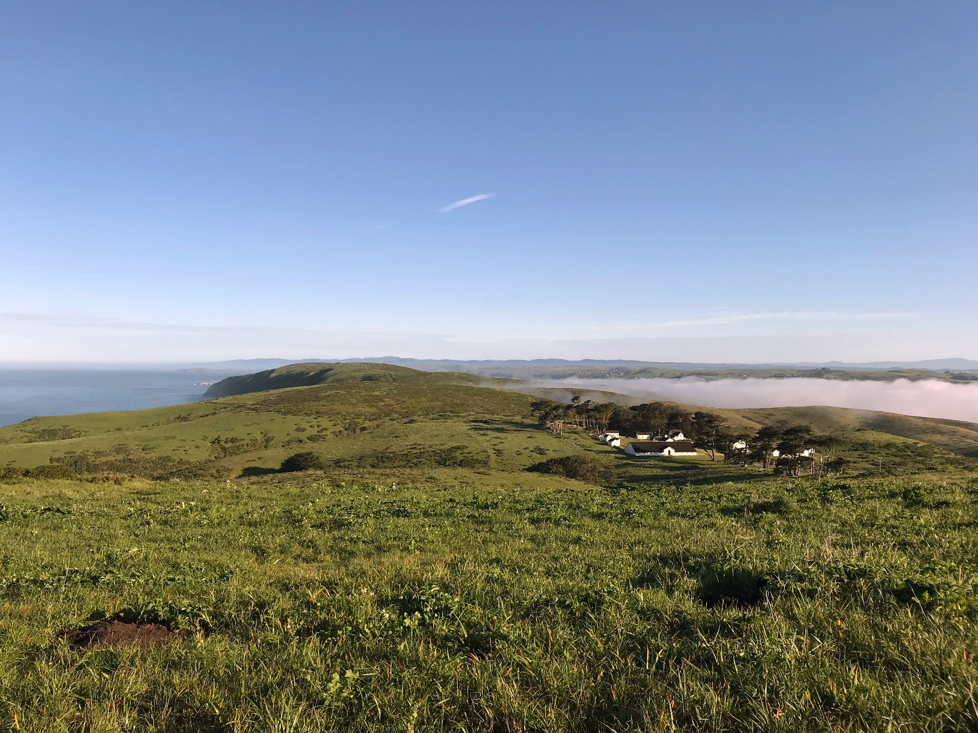 view from the road above the ranch