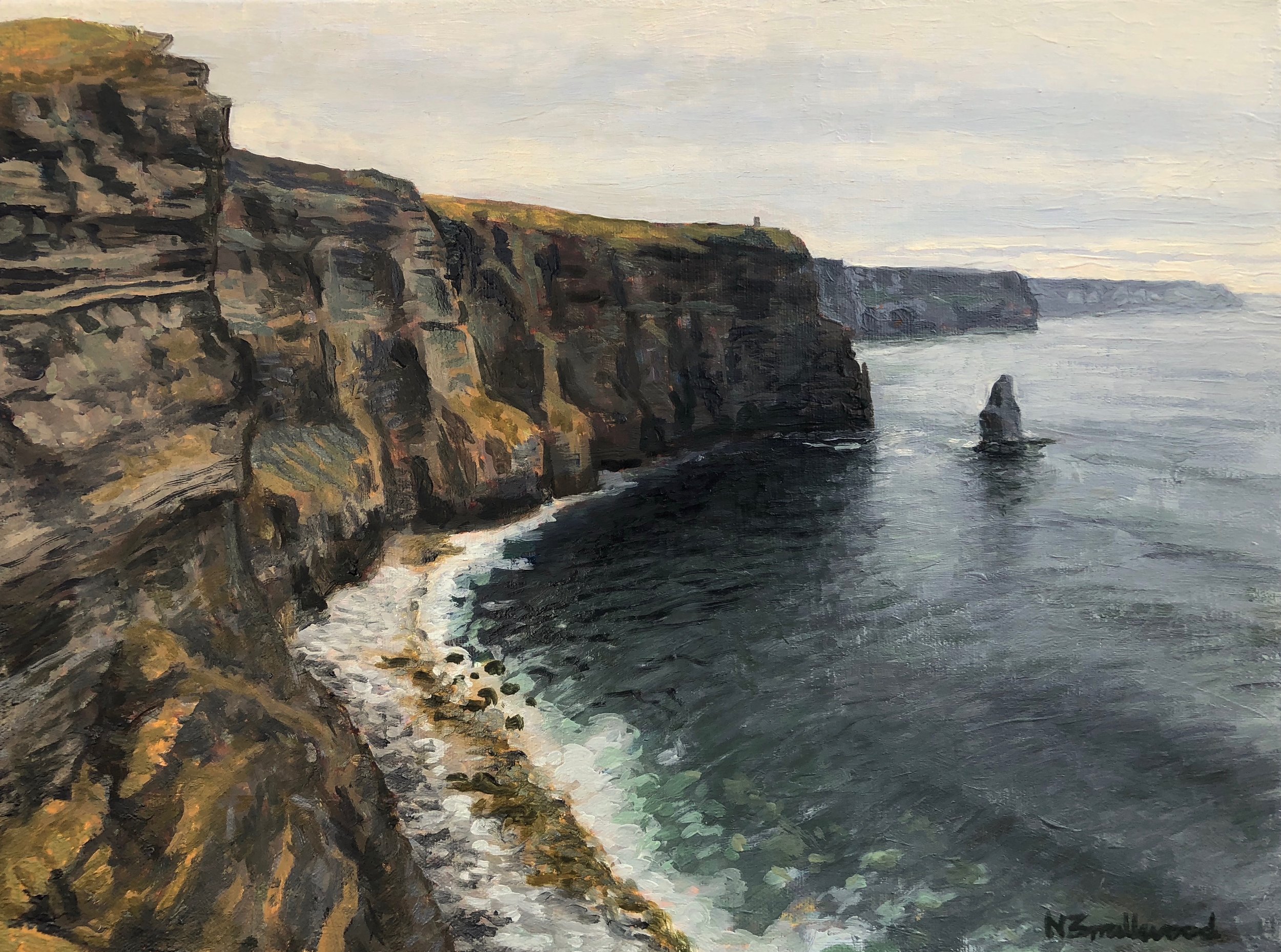    Black Cliffside, 2018  Oil on canvas  12 in x 16 in   