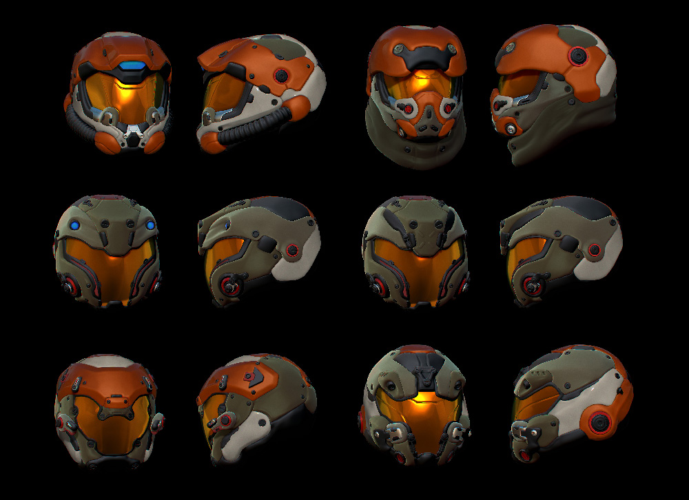 A selection of Phoenix Project Heavy helmets