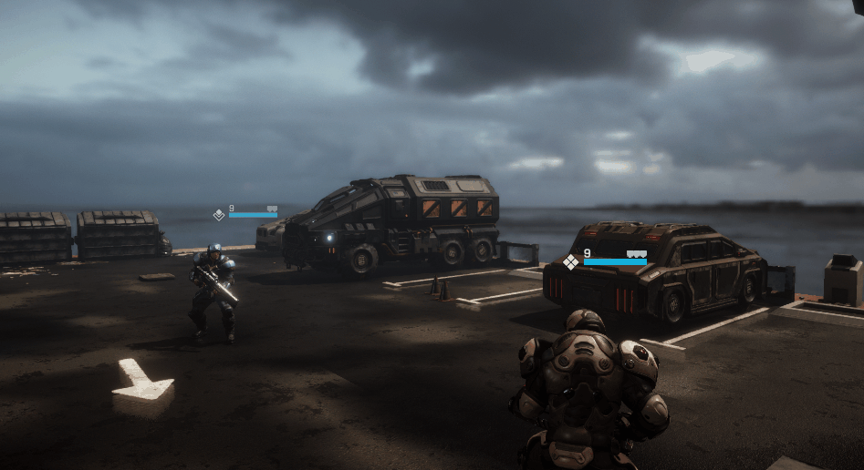 The Phoenix Heavy Cannon being used to test some destruction physics