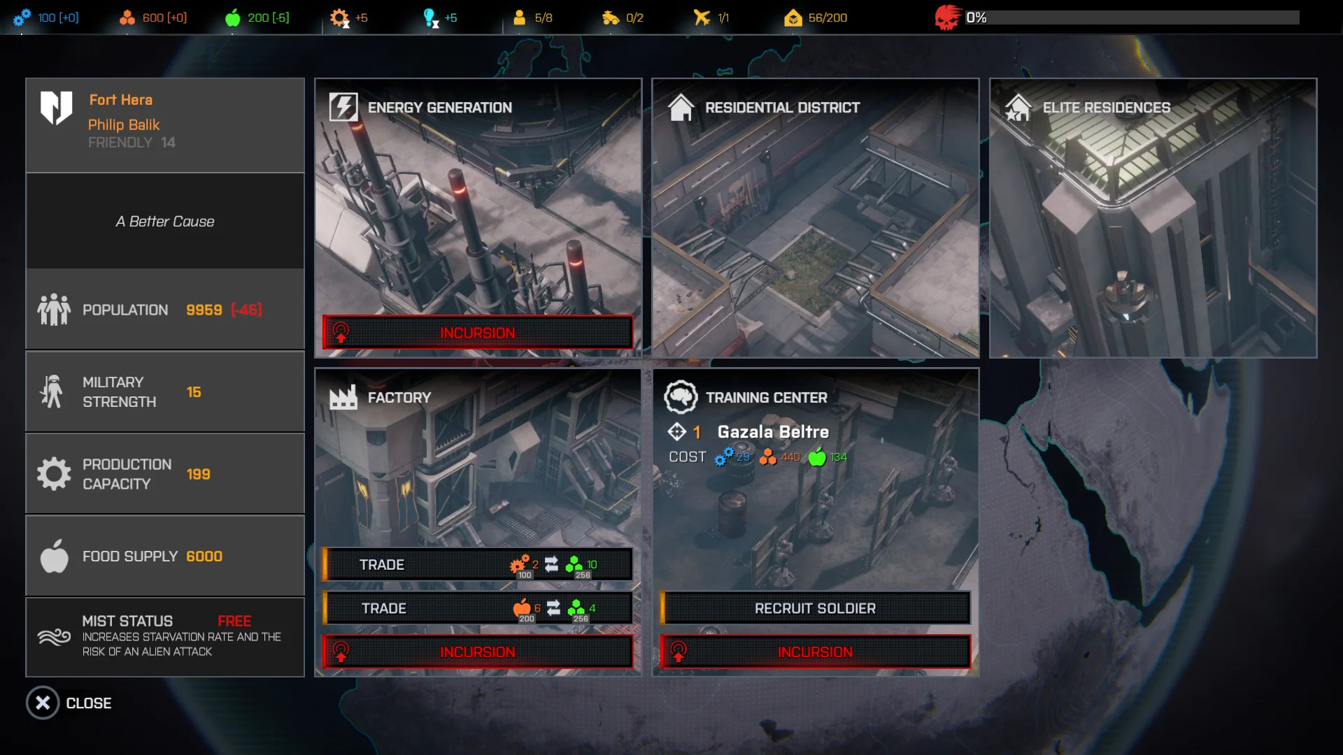The Haven info screen