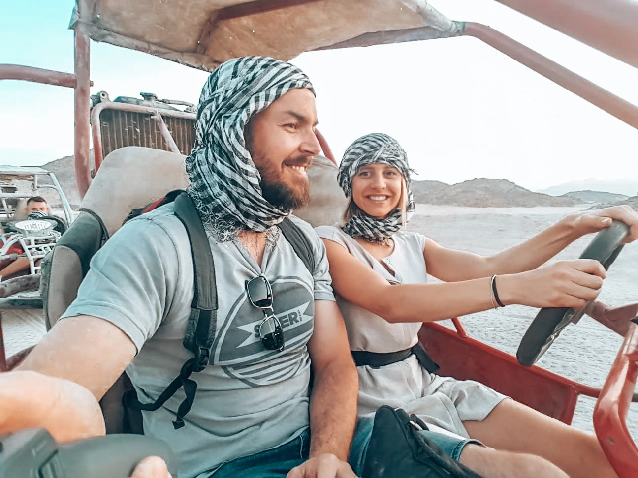 Racing in desert buggies
