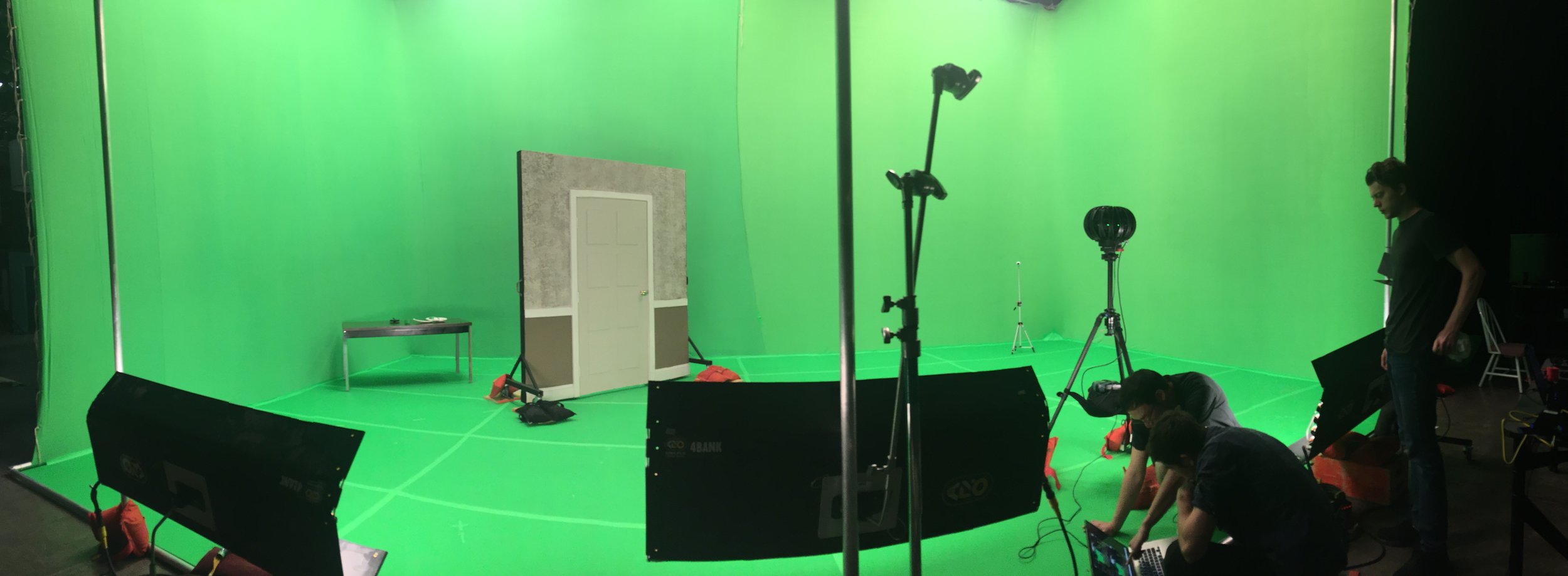  The finished panorama setup, with set pieces from Scene 1. 