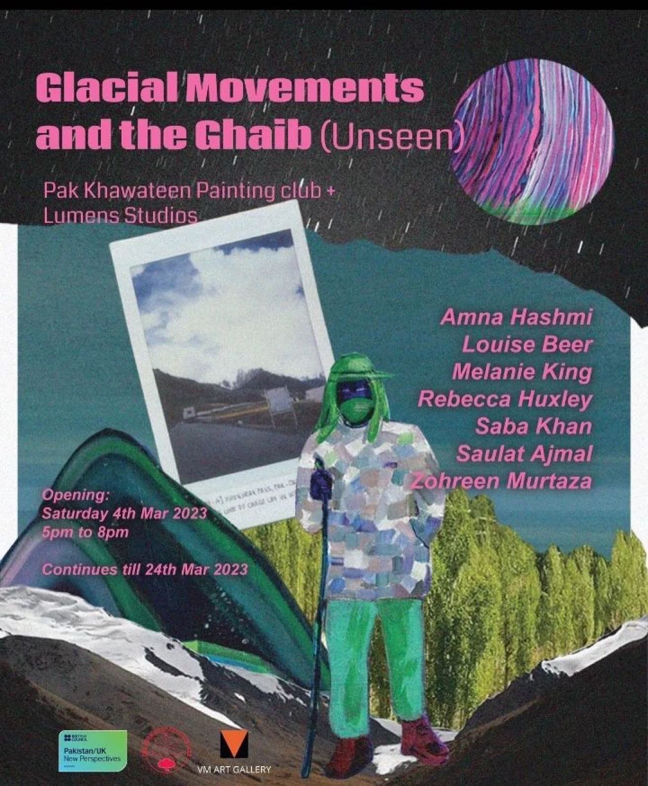 Lumen Studios and the Pak Khawateen Painting Club present &ldquo;Glacial Movements and the Ghaib (Unseen)&rdquo; at VM Art Gallery, Karachi, Pakistan.

This exhibition explores the history and politics of water bodies, flow of water, fluidity, bodies