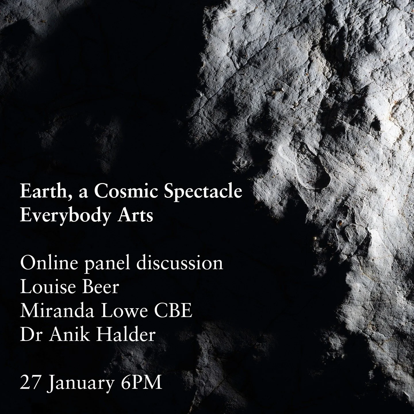 I am super excited for this free online panel discussion that I have curated for 'Earth, a Cosmic Spectacle' at @everybodyarts_ 🌌 It is tomorrow evening at 6PM. 

Tickets via link in my Linktree.

🌠 Join us to reflect on and learn more about astron