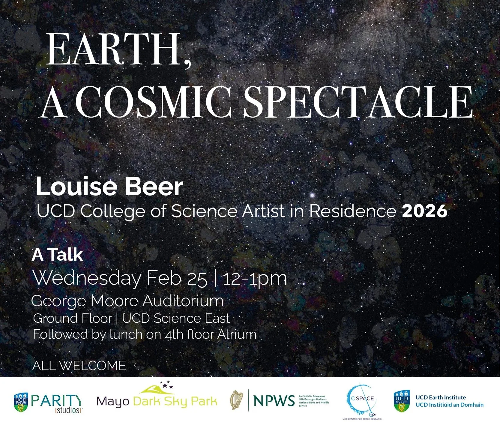 I am very excited to be giving a talk at @universitycollegedublin College of Science next week for my year long residency with UCD Earth Institute, UCD Centre for Space Research and @mayodarkskies ✨ I am super excited to meet everyone there in person