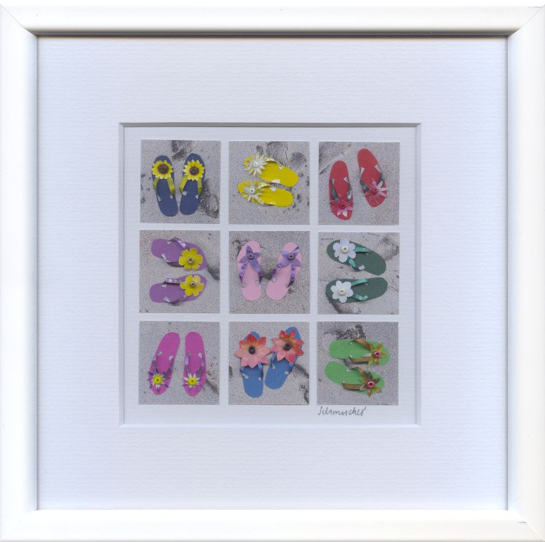 039 Flippflopps, 20 x 20 cm mit Rahmen, CHF 200.-