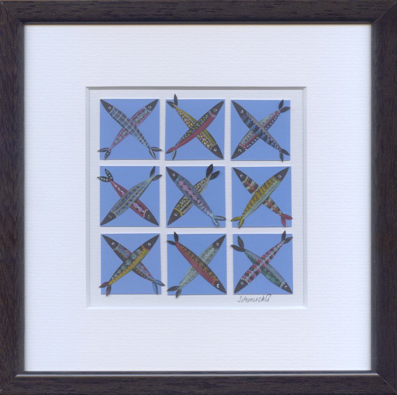 040 Fische, 20 x 20 cm mit Rahmen, CHF 200.-