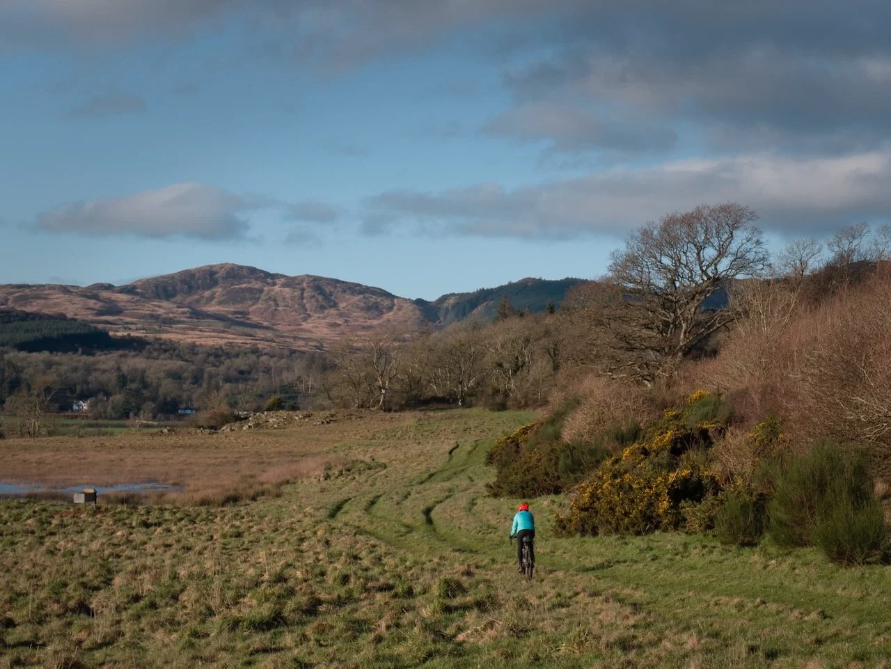Gravel Cycling with Screel in the background