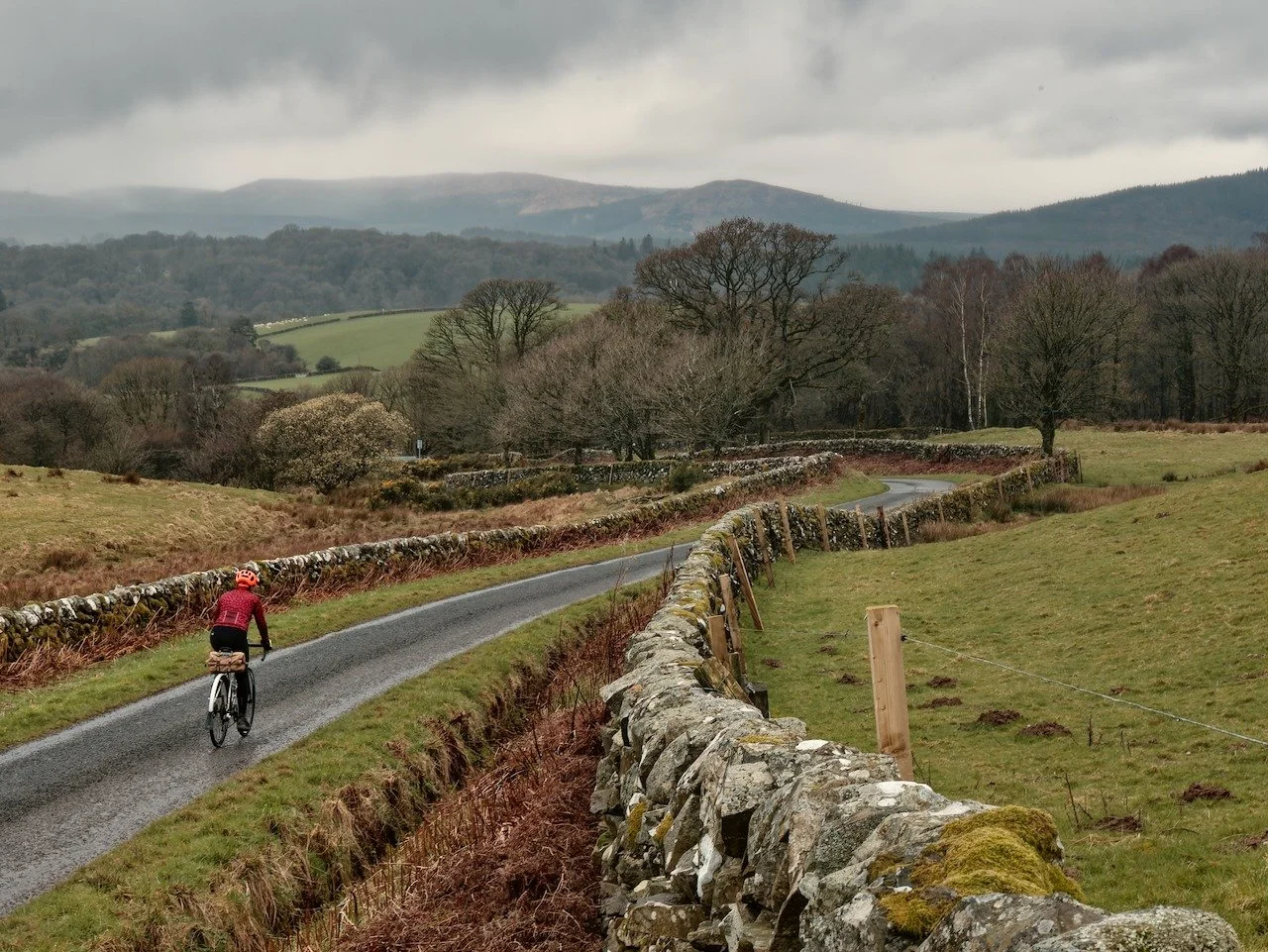 Near Parton, Loch Ken. One of the very best stretches of road in Galloway and a dream on a bicycle. After almost 10 years here, we can still do routes that are new - this was a classic of weaving together the very best options a, flask stop and a Caf