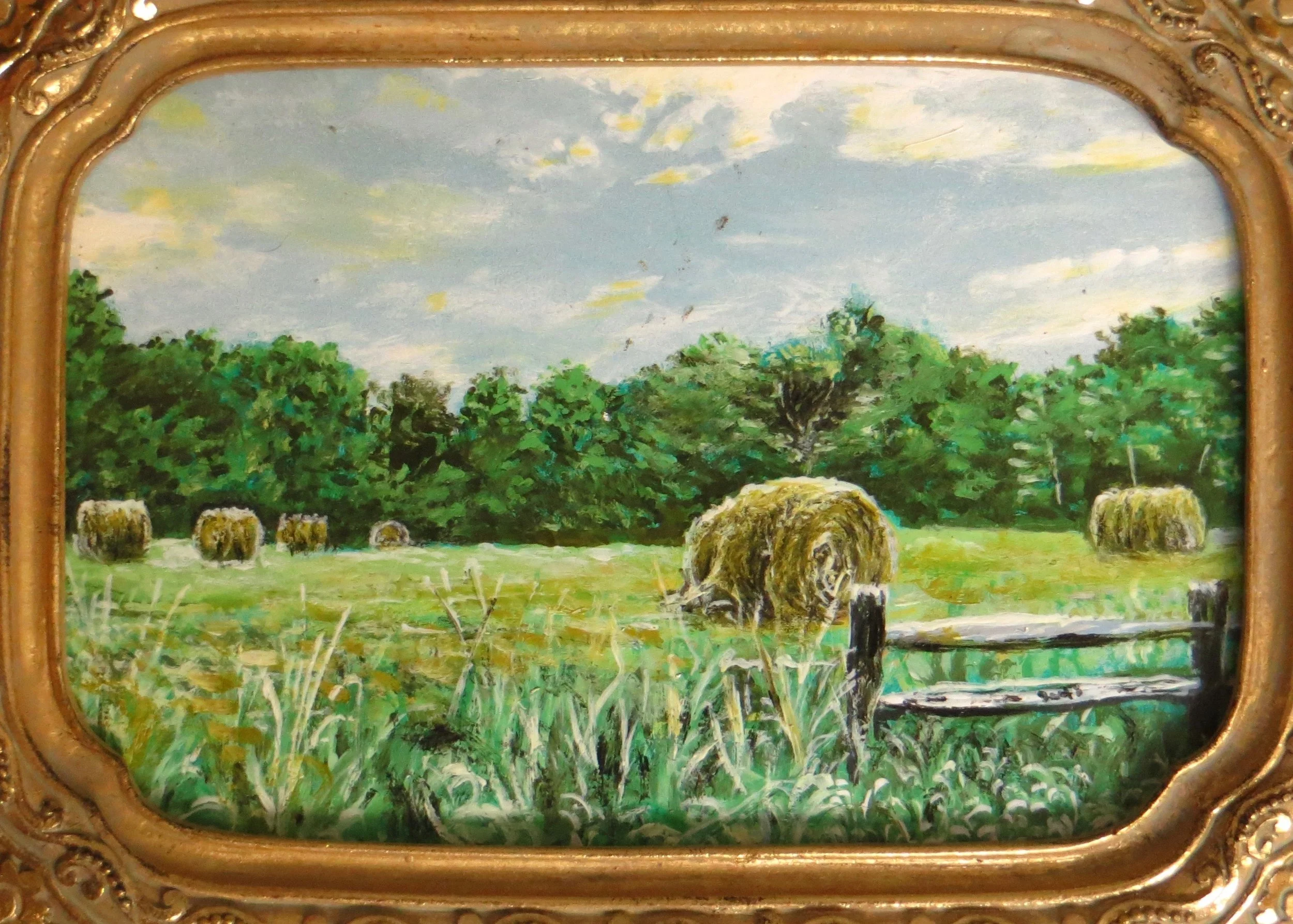 Luti Castro "Hay-bail" Oil on Aluminum, 2016.