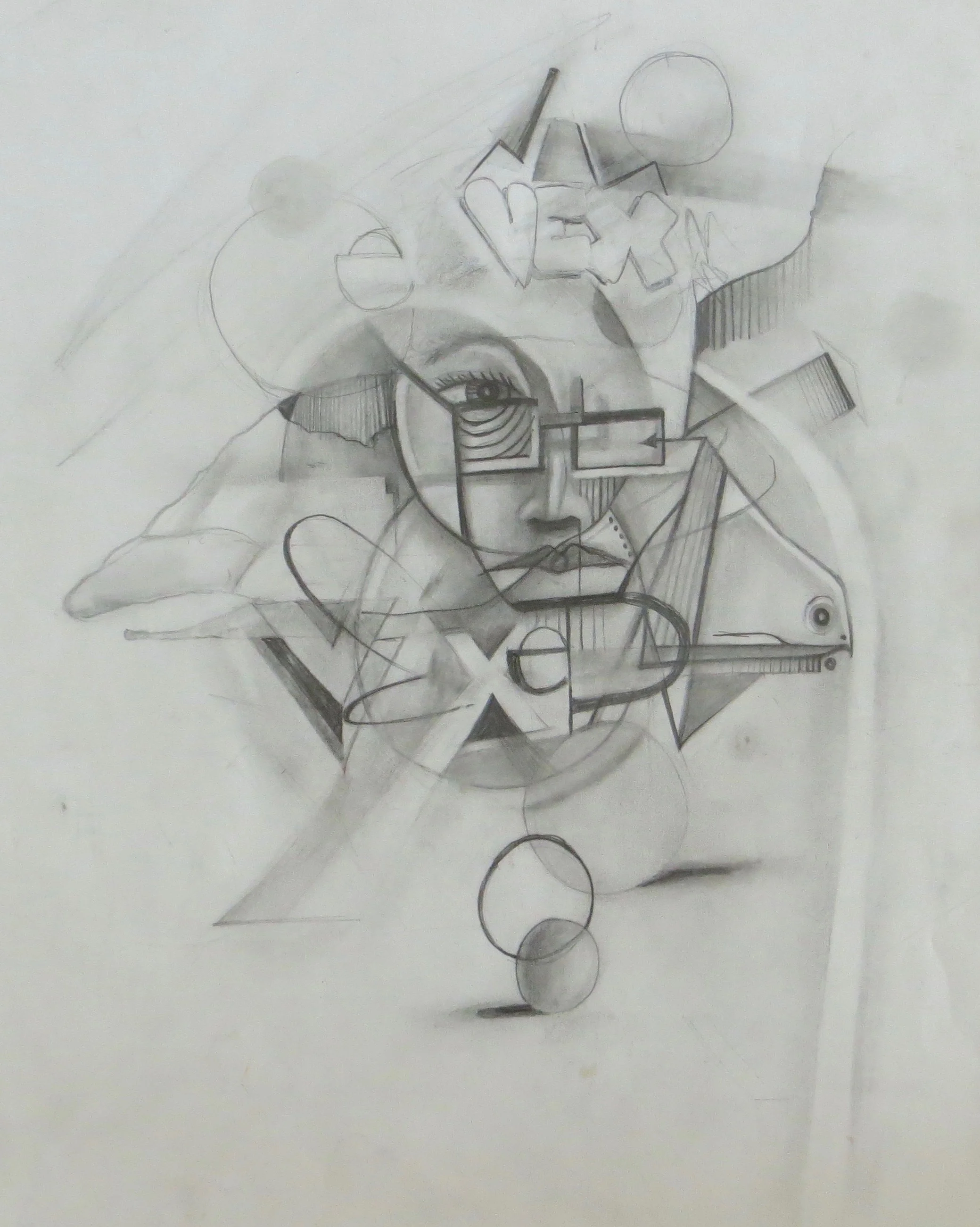 Vise 1 "Circlism 1" Graphite on paper, 2015.