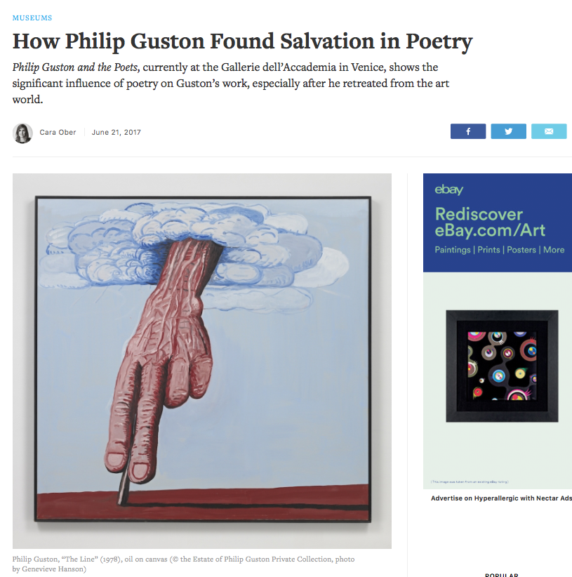 Hyperallergic: How Philip Guston Found Salvation in Poetry