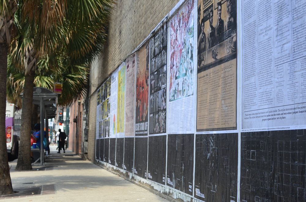  Completed poster and proposal installation panels at the Elk Place site. 