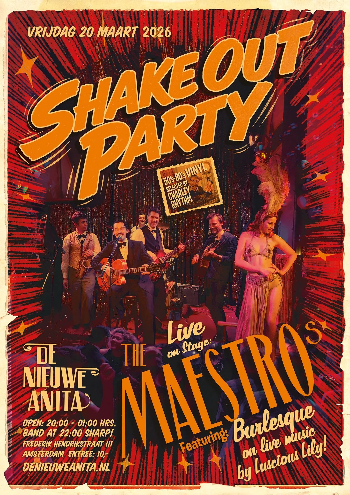 Shake Out Party: The Maestros, DJ and Burlesque!
