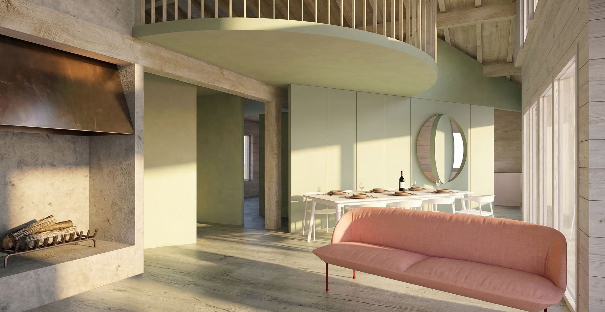  Reconfigured interior - balance of open-plan and cellular living 