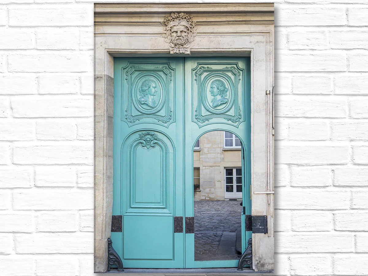 Paris canvas wall art, open door in the Marais