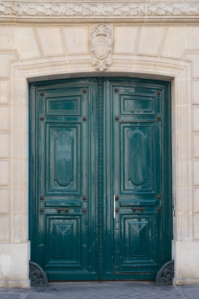 Paris pictures, teal blue door fine art photography print