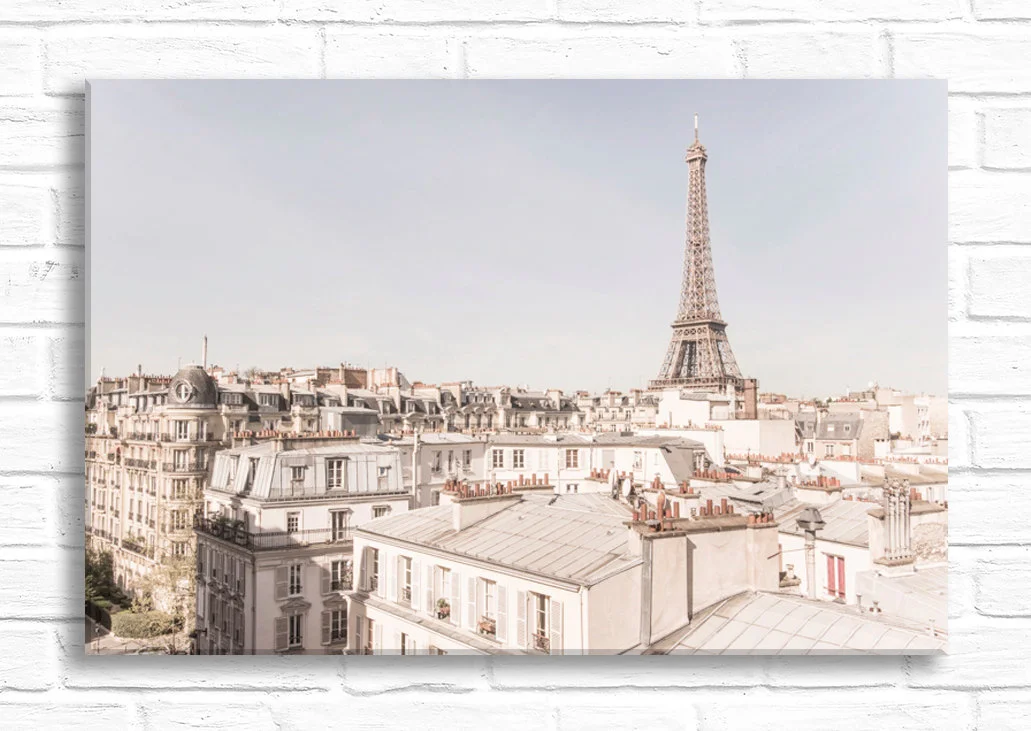 Paris canvas wall art, city skyline with Eiffel Tower