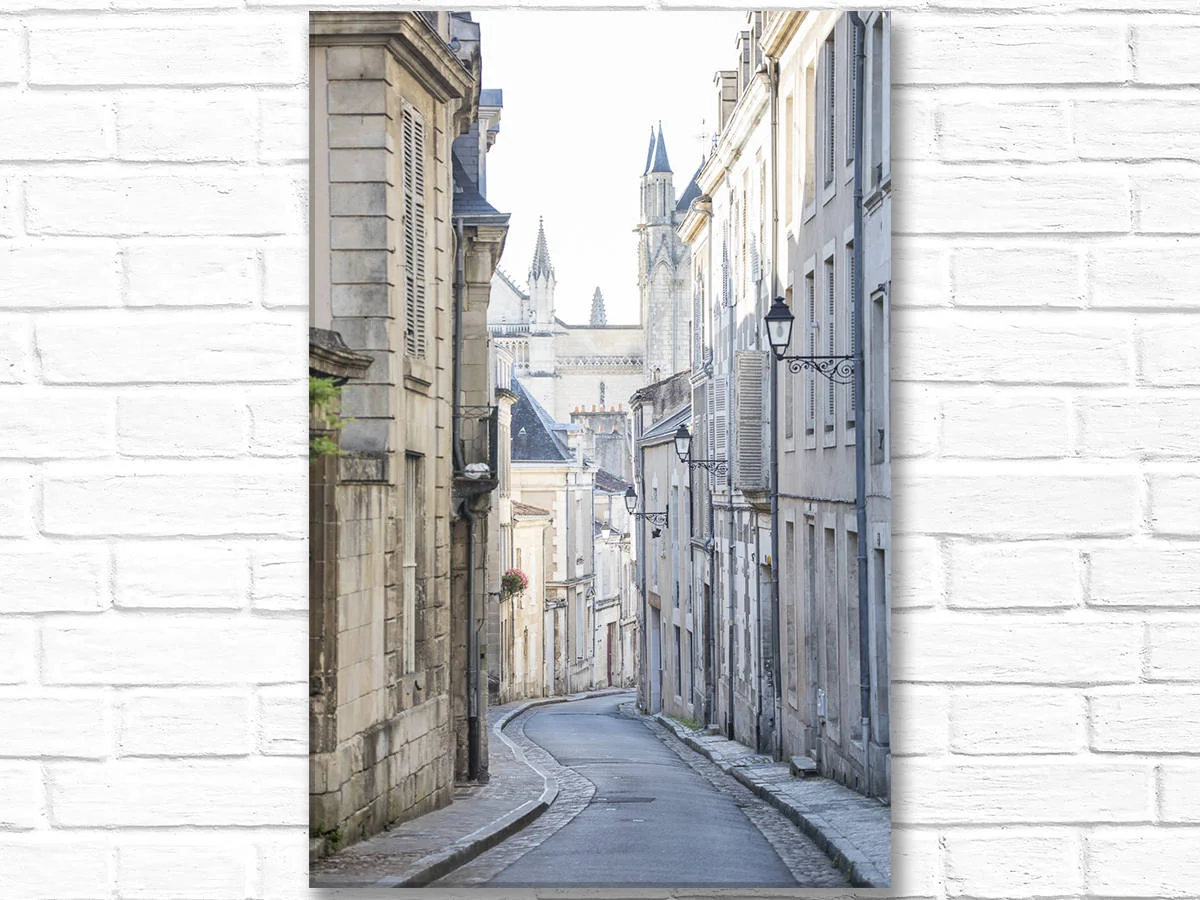 France canvas wall art, street in historic Poitiers