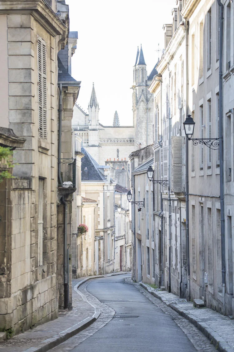 France pictures, street in historic Poitiers, fine art photography print