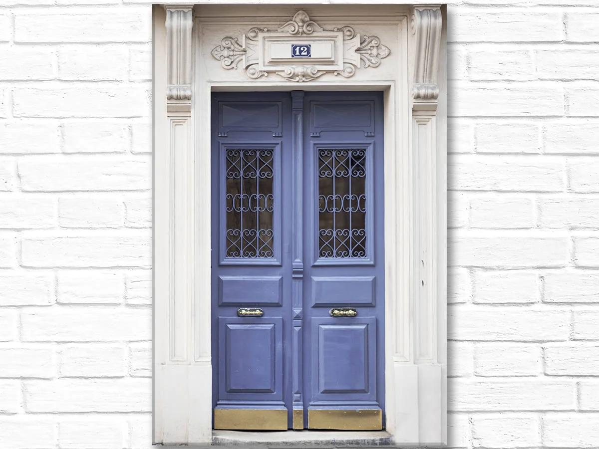 Paris canvas art, Blue Door Number 12
