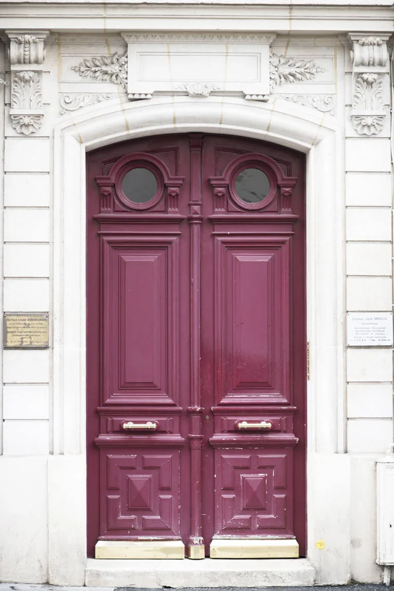 Paris pictures, wine colored door, fine art photography print