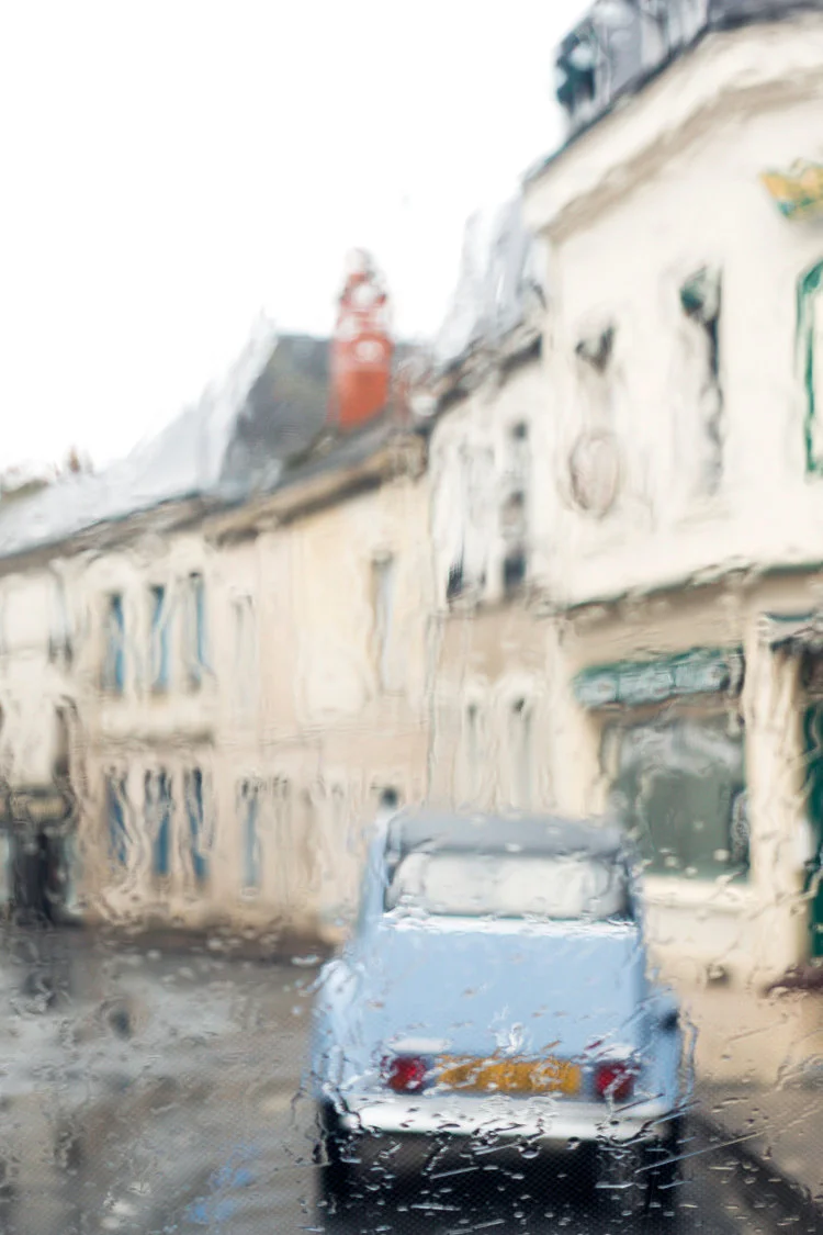 France pictures, vintage Citroen in the rain in the Loire valley, fine art photography print