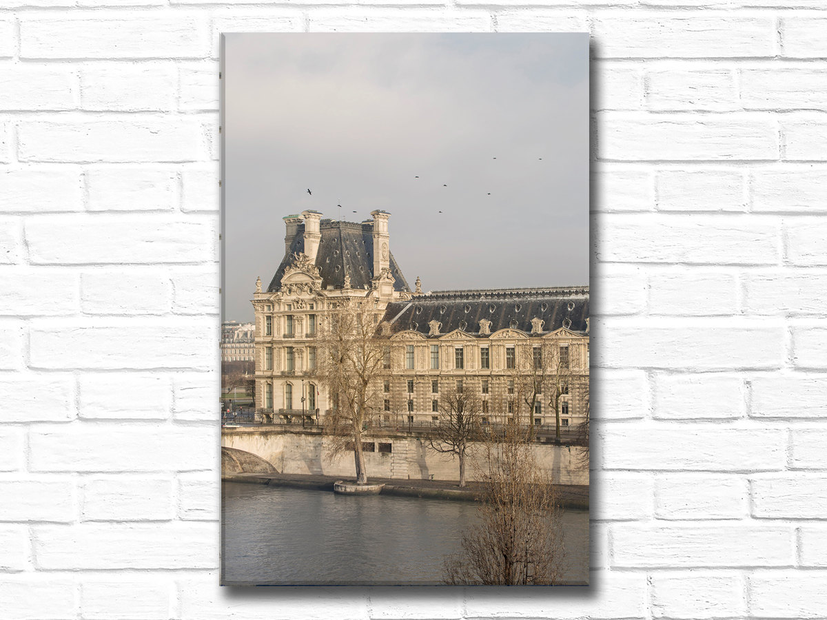 Paris canvas wall art, the Louvre in winter