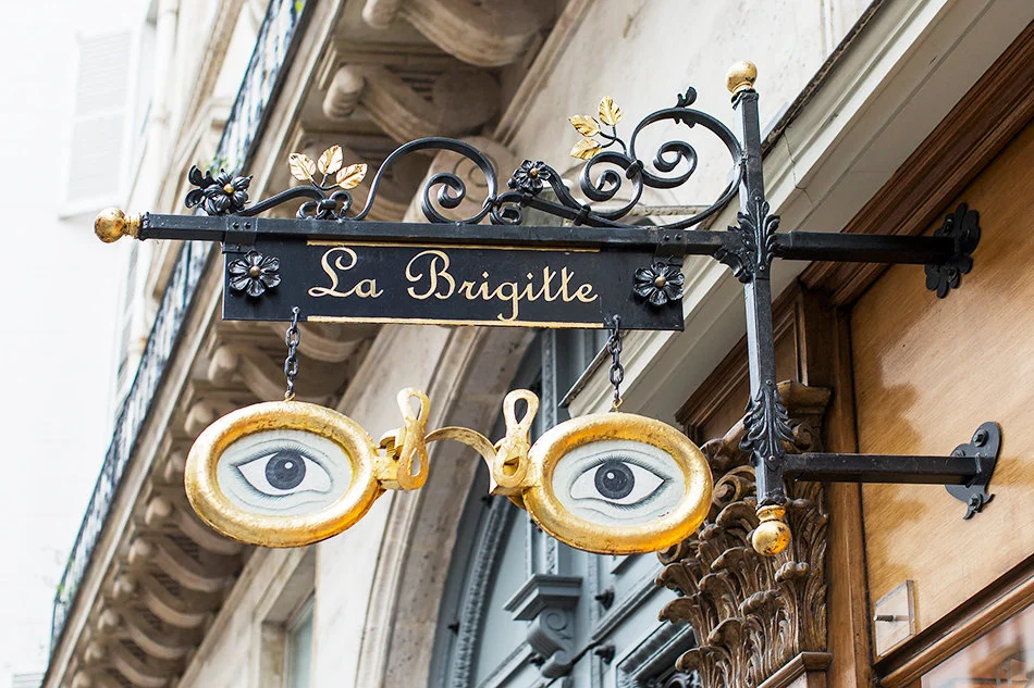 Paris pictures, La Brigitte opticians shop sign fine art photography print