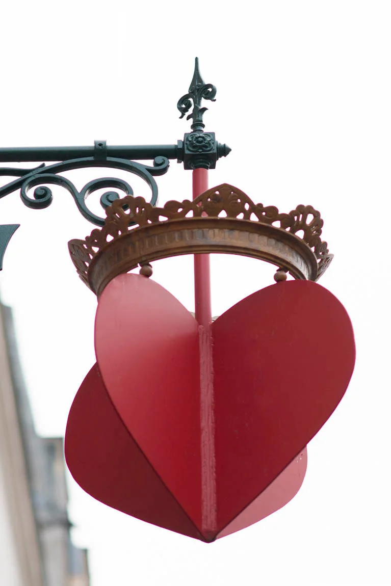 Paris pictures, red heart in Montmartre, fine art photography print