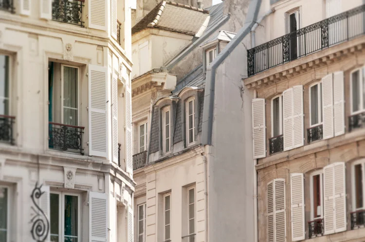 Paris pictures, apartment buildings morning light, fine art photography print