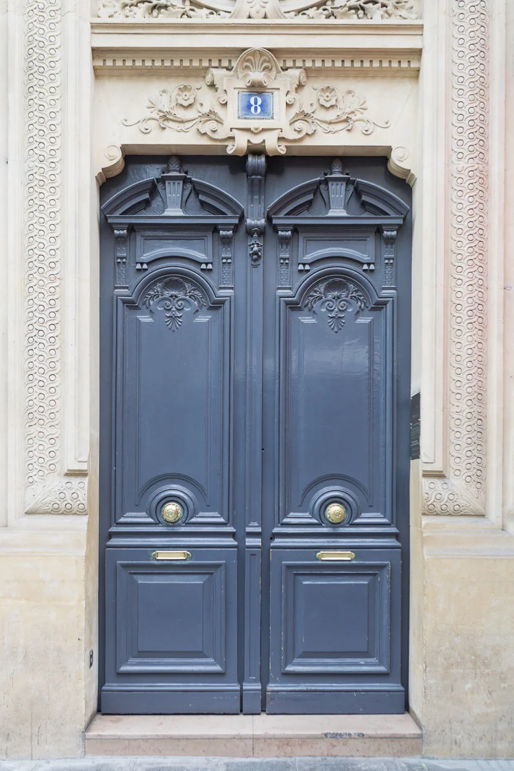 Paris pictures, grey door number 8 fine art photography print