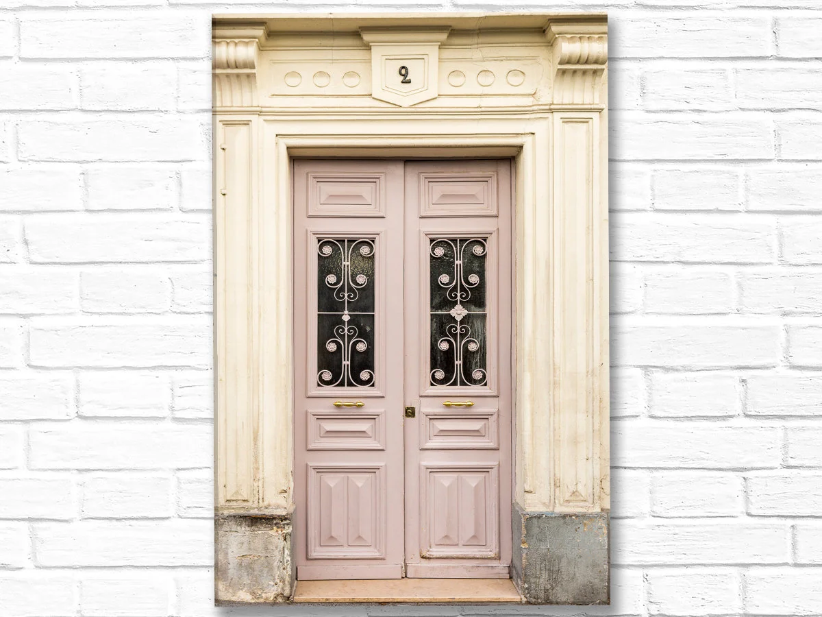 Paris canvas wall art, pink door