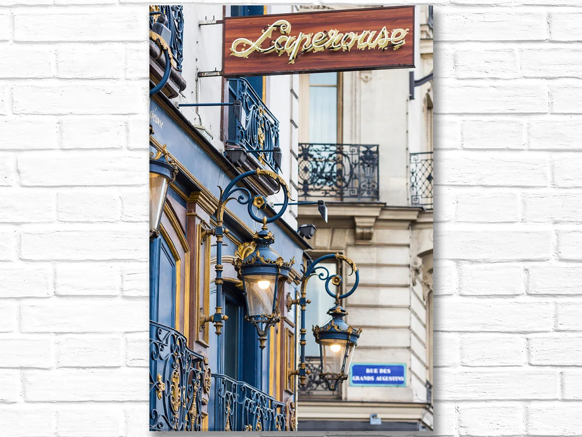 Paris canvas wall art, La Perouse restaurant, evening