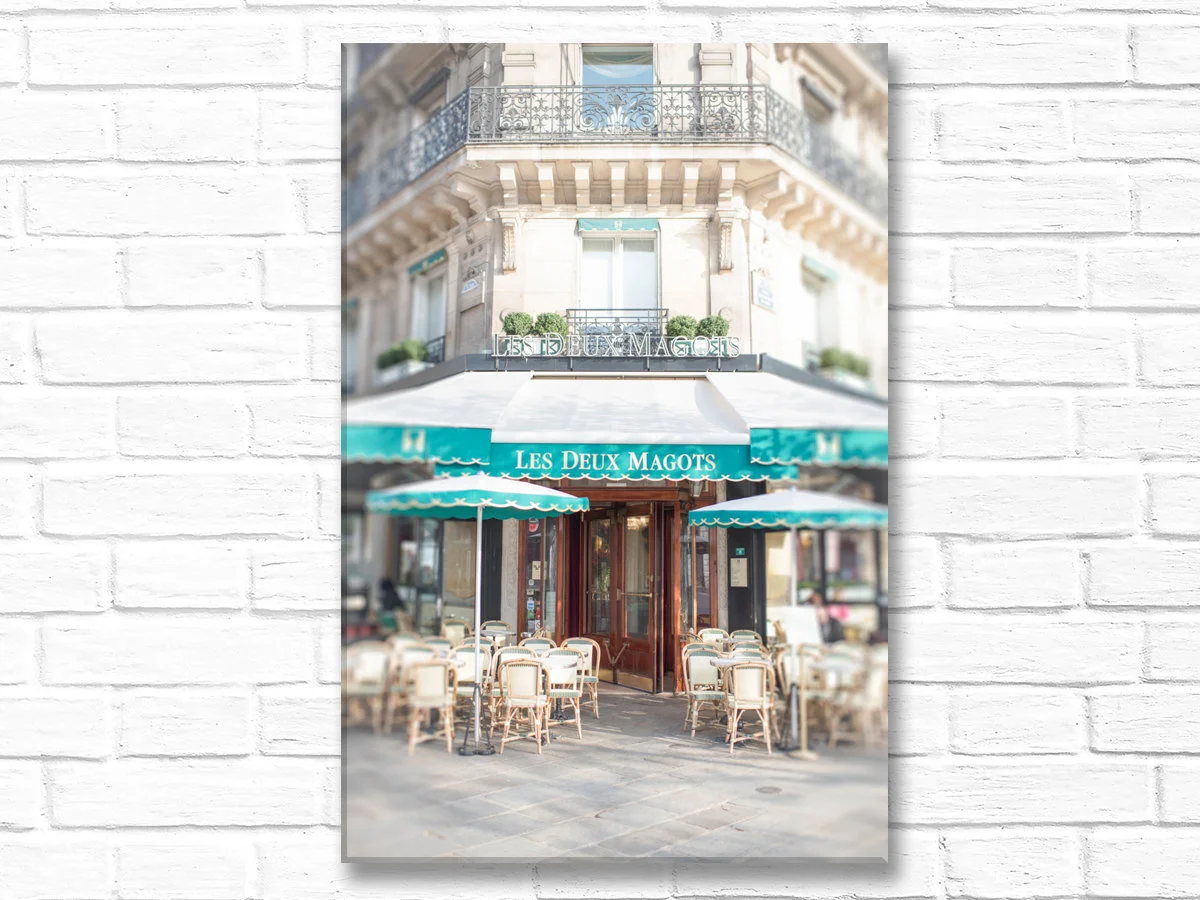 Paris canvas wall art, Les Deux Magots cafe