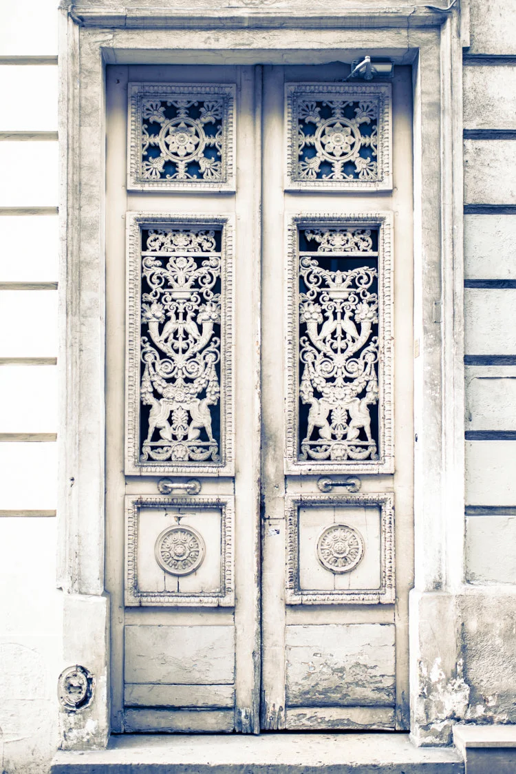 Paris pictures, worn white door, fine art photography print