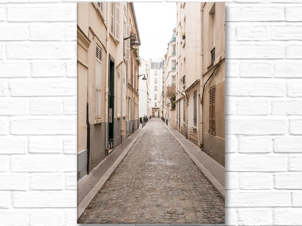 Paris canvas wall art, Passage Jean Nicot sepia toned black and white