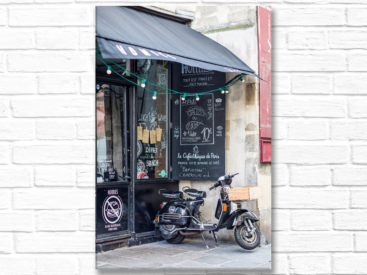 Paris canvas gallery art, restaurant Homies