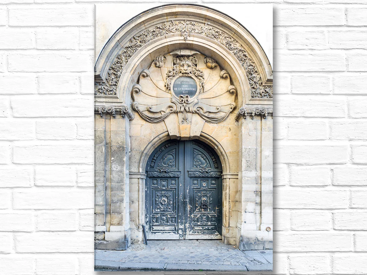 Paris canvas wall art, historic Marais doorway and door
