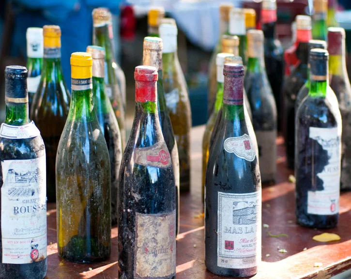 Paris picture, wine bottles in the market