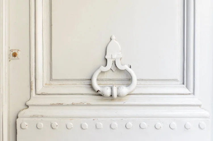 Paris pictures, cream door and knocker fine art photography print