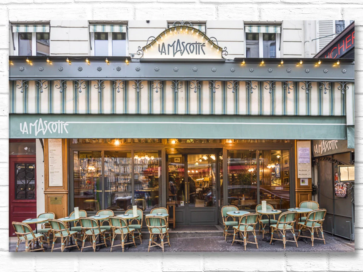 Paris canvas art, Café la Mascotte in Montmartre