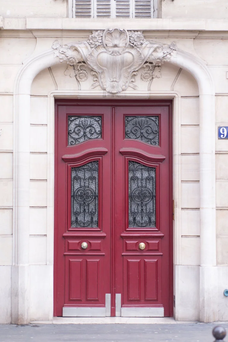 Paris pictures, red door number 9, fine art photography print
