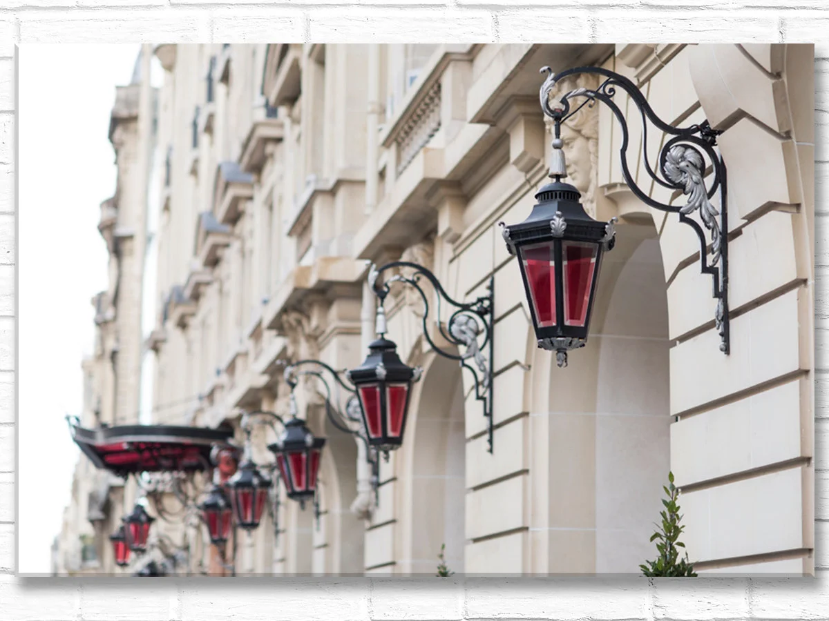Paris canvas wall art, red lanterns (horizontal)