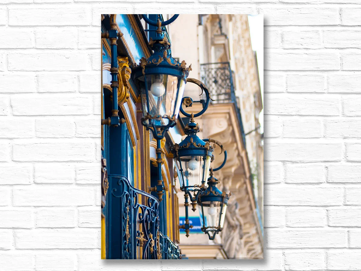 Paris canvas art, Blue Lanterns at La Perouse Restaurant