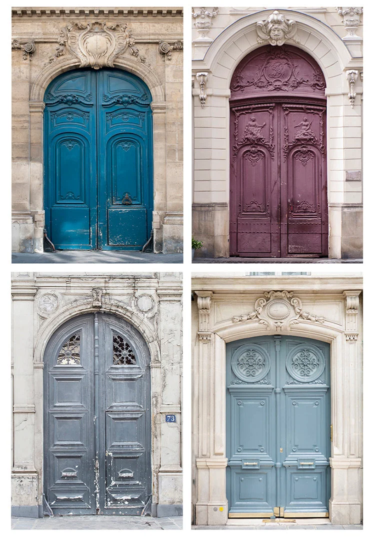 Paris pictures, set of 4 doors, fine art photography prints