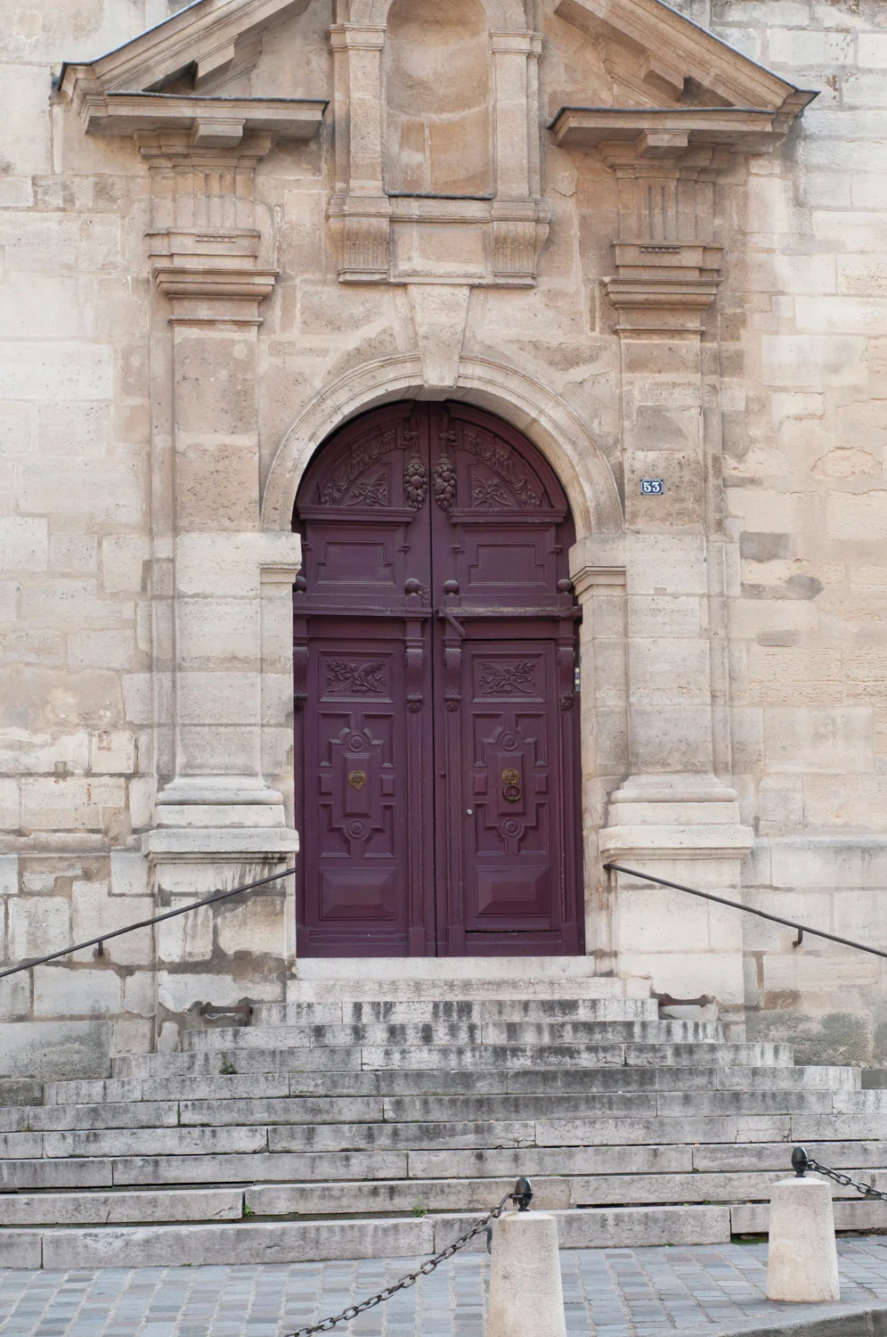 Paris pictures, purple door and steps, fine art photography print
